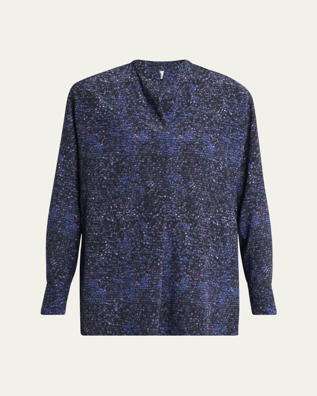 Sima Mosaic Stretch Silk Top